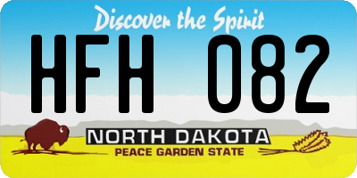 ND license plate HFH082