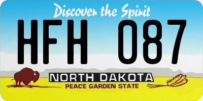 ND license plate HFH087