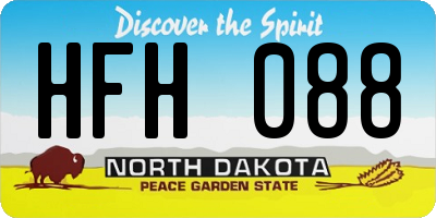 ND license plate HFH088
