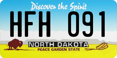 ND license plate HFH091