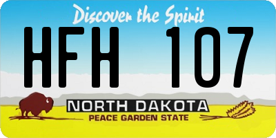 ND license plate HFH107