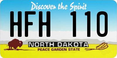 ND license plate HFH110