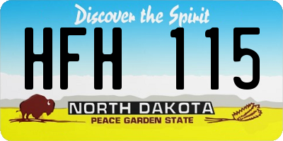ND license plate HFH115