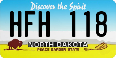 ND license plate HFH118