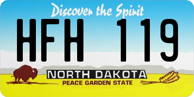 ND license plate HFH119