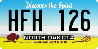 ND license plate HFH126