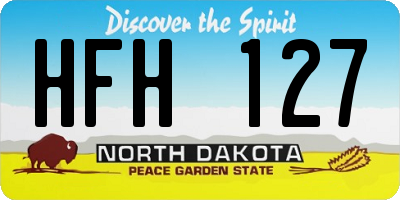 ND license plate HFH127