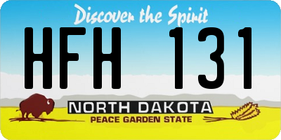 ND license plate HFH131