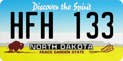 ND license plate HFH133
