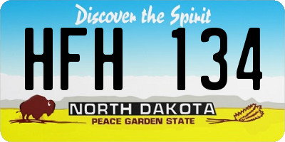 ND license plate HFH134