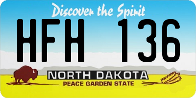 ND license plate HFH136