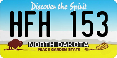 ND license plate HFH153