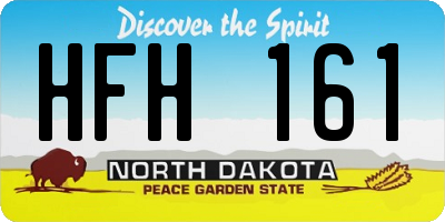 ND license plate HFH161