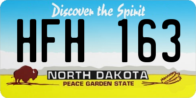 ND license plate HFH163