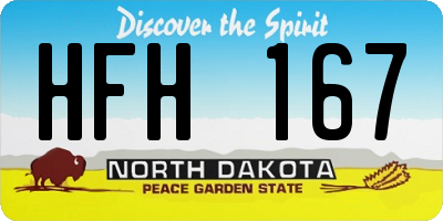 ND license plate HFH167