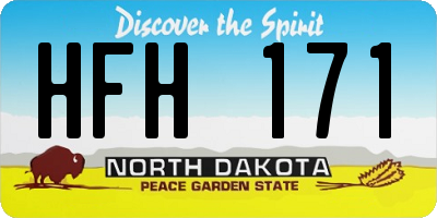ND license plate HFH171