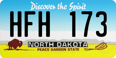 ND license plate HFH173