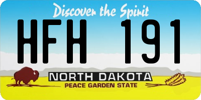 ND license plate HFH191