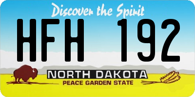 ND license plate HFH192