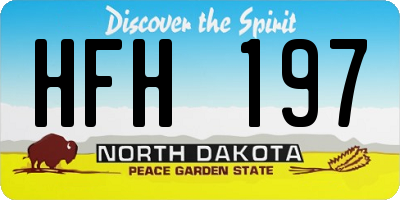 ND license plate HFH197