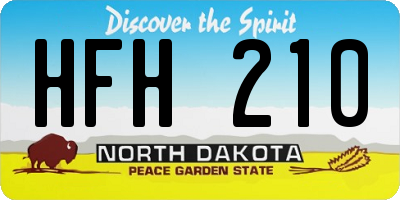 ND license plate HFH210