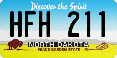 ND license plate HFH211