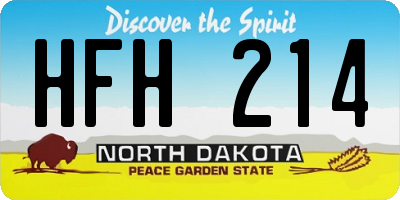 ND license plate HFH214