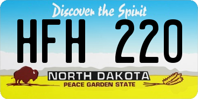 ND license plate HFH220