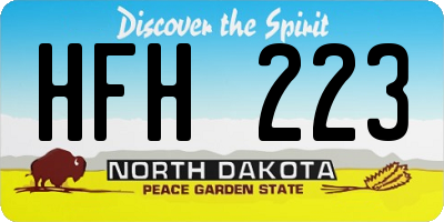 ND license plate HFH223