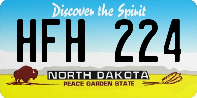 ND license plate HFH224