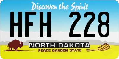 ND license plate HFH228