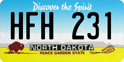 ND license plate HFH231