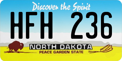 ND license plate HFH236