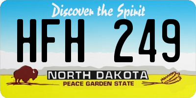 ND license plate HFH249