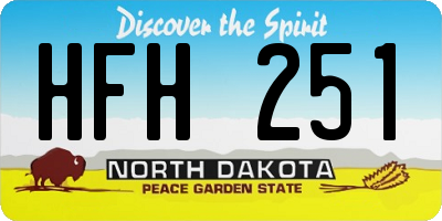 ND license plate HFH251