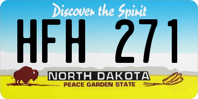 ND license plate HFH271