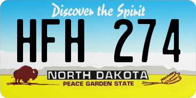 ND license plate HFH274