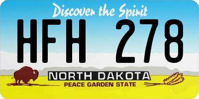ND license plate HFH278