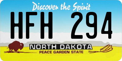 ND license plate HFH294