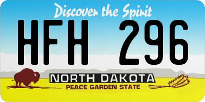 ND license plate HFH296