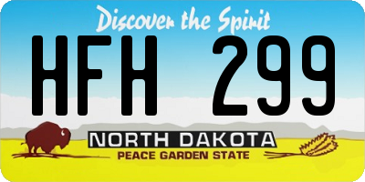 ND license plate HFH299