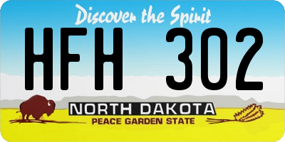 ND license plate HFH302