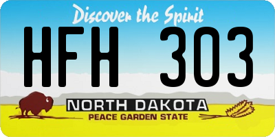 ND license plate HFH303
