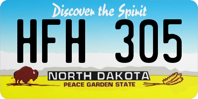 ND license plate HFH305