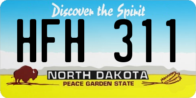 ND license plate HFH311