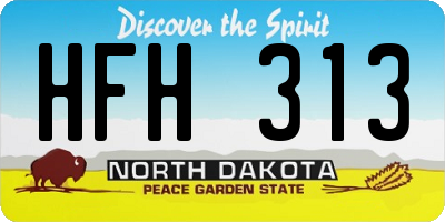 ND license plate HFH313