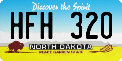 ND license plate HFH320