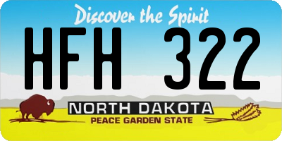 ND license plate HFH322