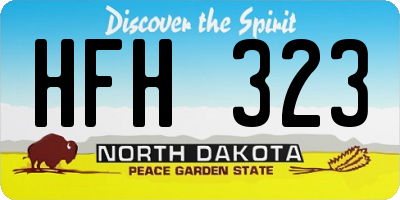 ND license plate HFH323