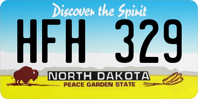 ND license plate HFH329